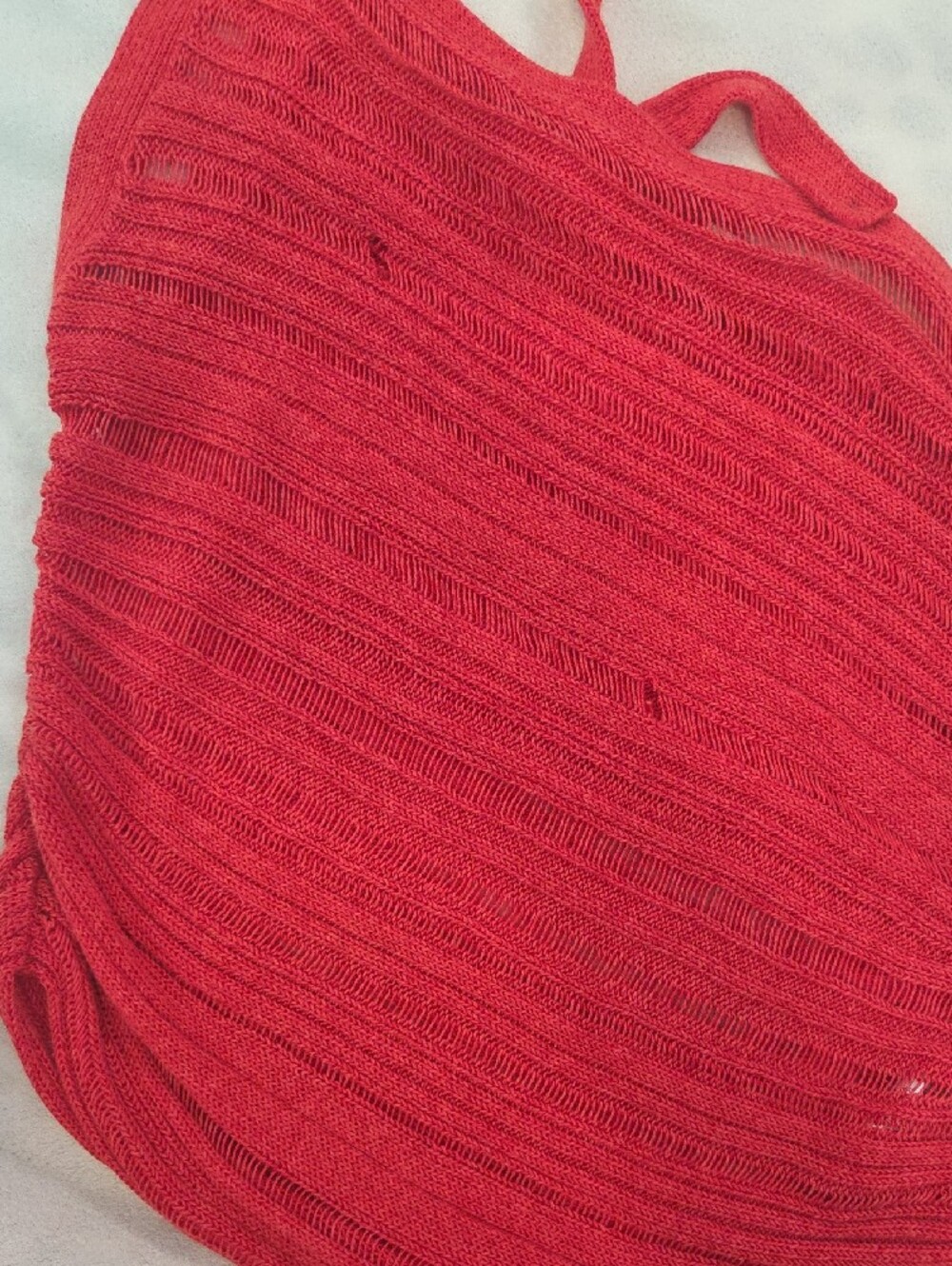 Anthropologie Red Ribbed Knit Bandeau Cami - Picture 3 of 5